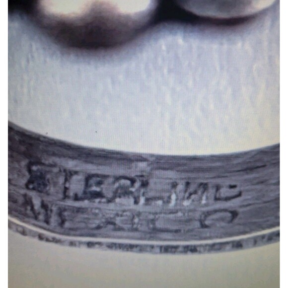 Vintage Sterling Silver Mexico Dark Green Jade Stone Ring Sz 6.5 Signed - Picture 7 of 8